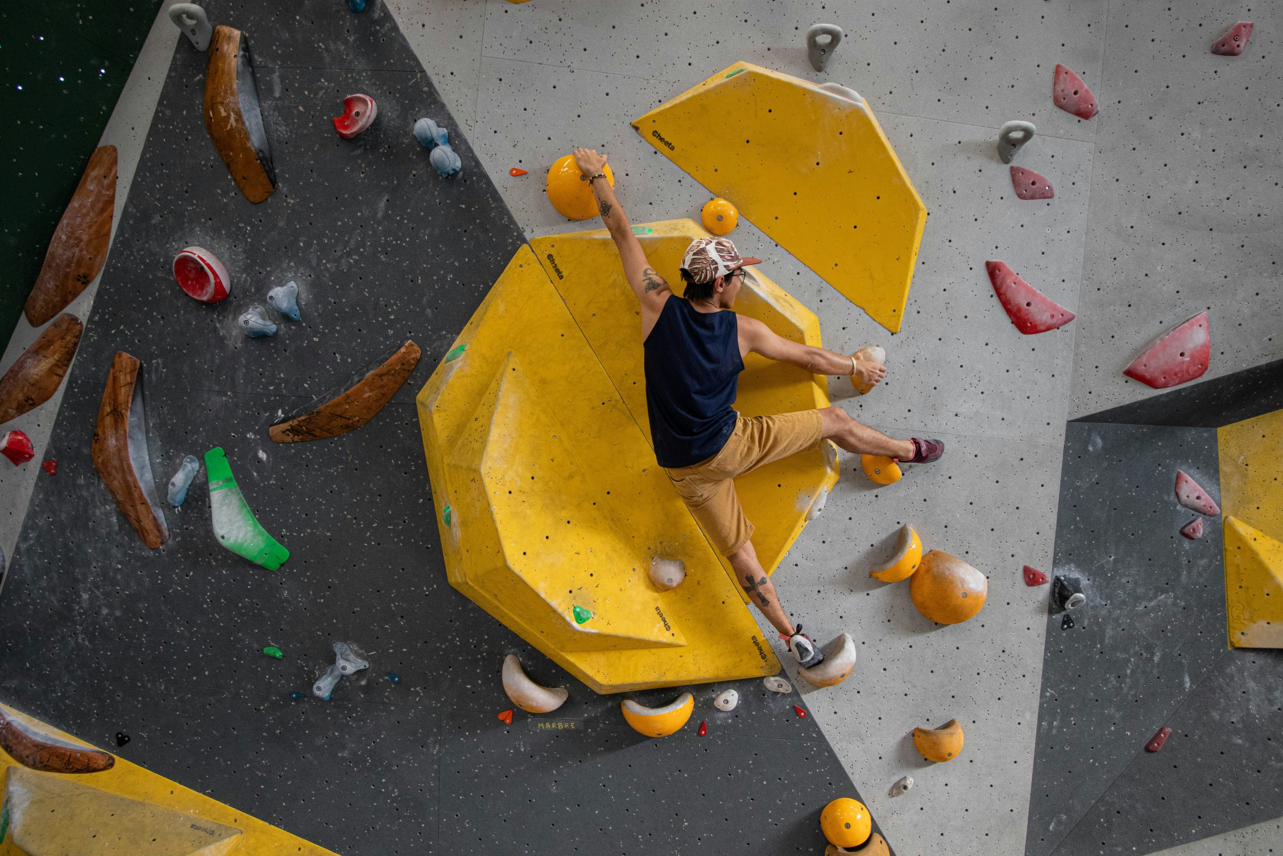 Person on an indoor climbing wall